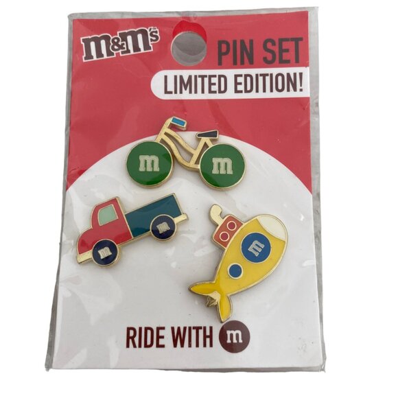 M&MS Limited edition pin set lot 3 Ride with M bike plane and truck enamel - Picture 2 of 4